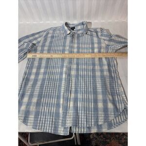J Crew‎ Shirt Mens XL Blue Plaid Button Up Oxford Casual Preppy Flex